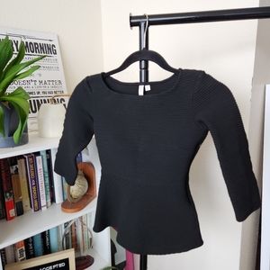 & Other Stories Ribbed Peplum Top